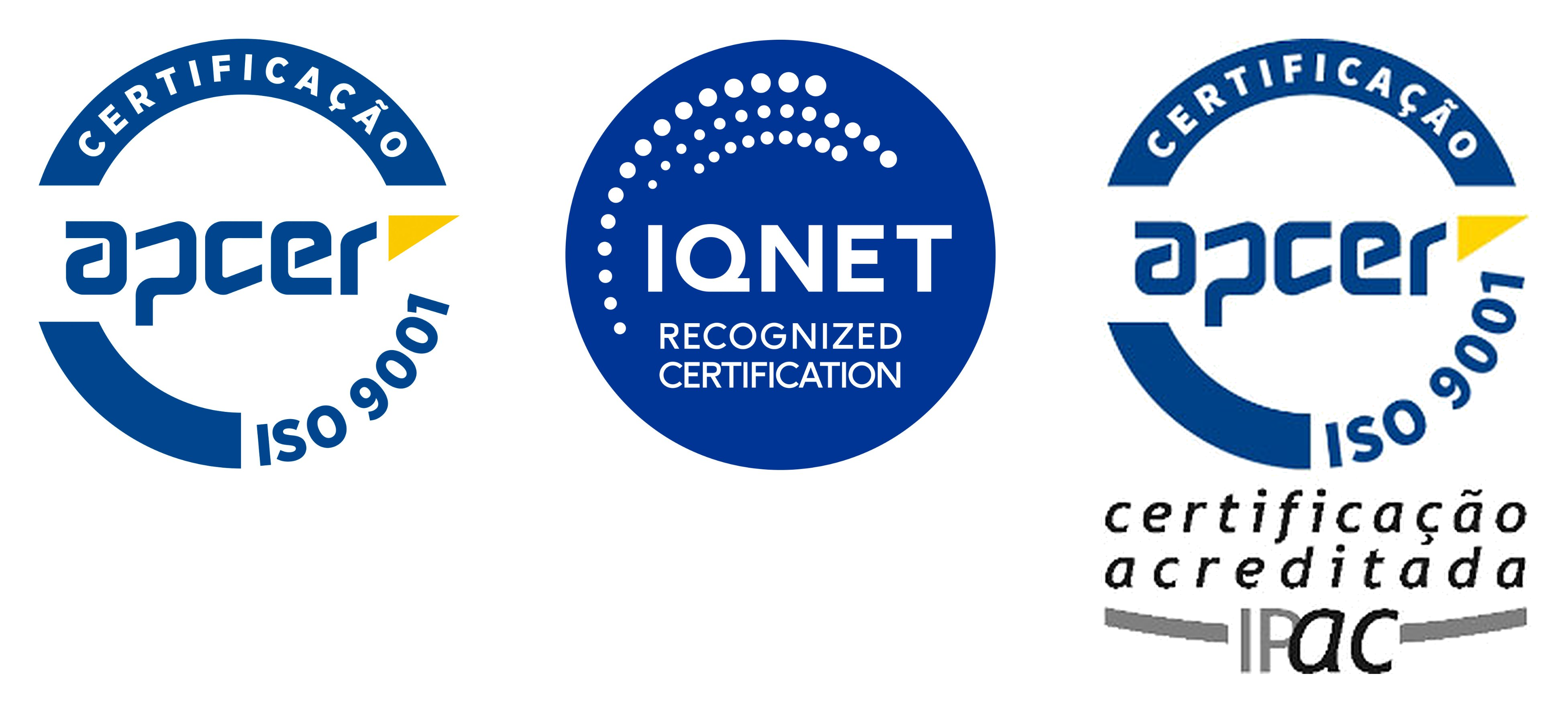 Certificação APCER ISO 9001 - IQNET Recognized Certification